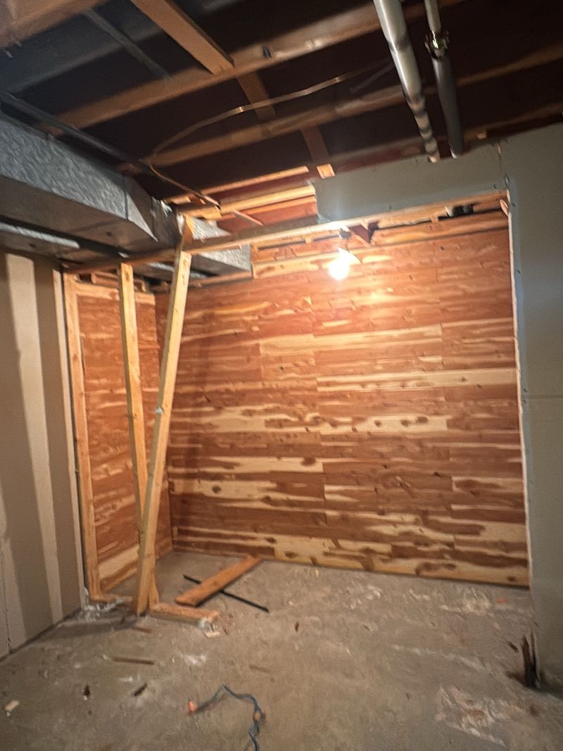 Closet walls opened up during demolition